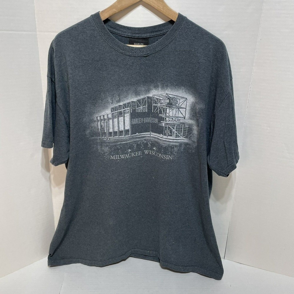 Harley Davidson Museum Graphic T-Shirt, XL, Dark Blue, Short Sleeve